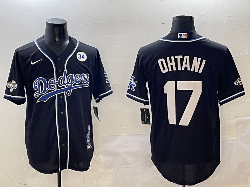 Men Los Angeles Dodgers #17 Ohtani Black Fashion Game 2025 Nike MLB Jersey style 3063